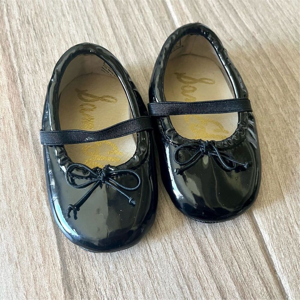 Sam Edelman Girls Black Ballet Flats w/ Bow Size 3 Casual Shoes